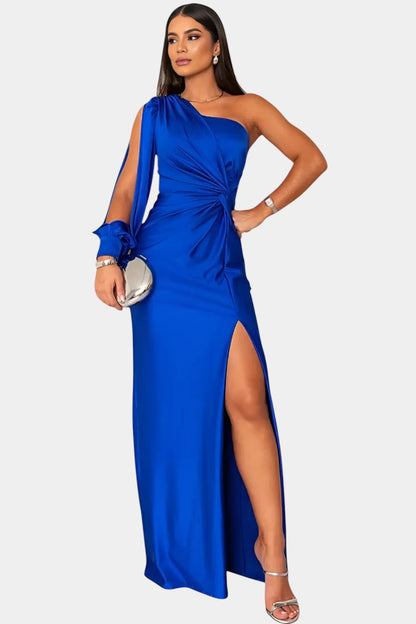 Charlotte™ | Robe drapée asymétrique à une épaule pour femme