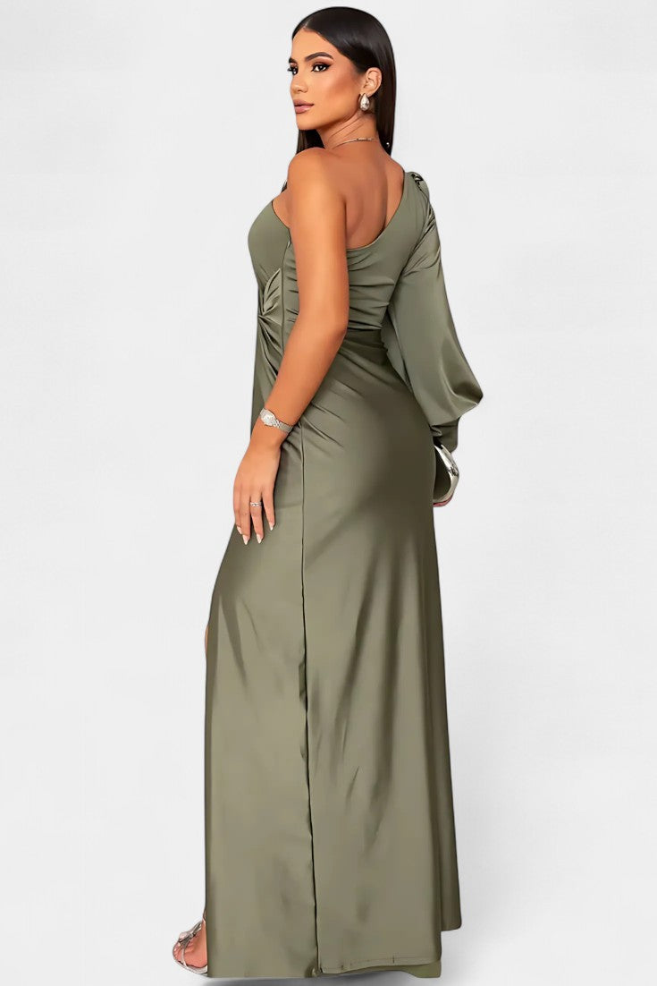 Charlotte™ | Robe drapée asymétrique à une épaule pour femme