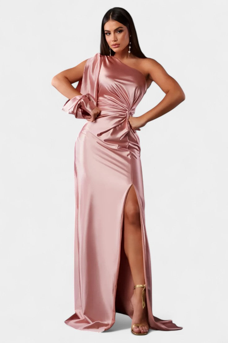 Charlotte™ | Robe drapée asymétrique à une épaule pour femme
