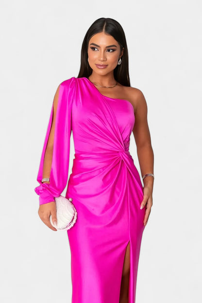 Charlotte™ | Robe drapée asymétrique à une épaule pour femme