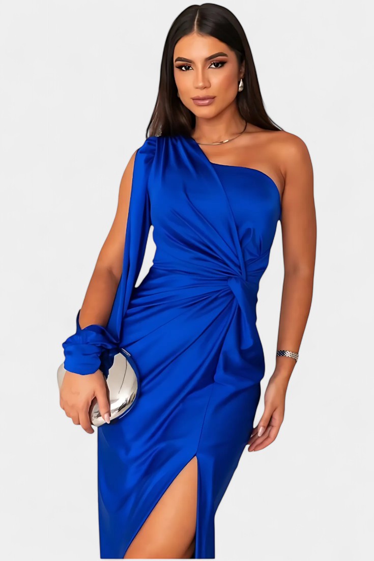 Charlotte™ | Robe drapée asymétrique à une épaule pour femme